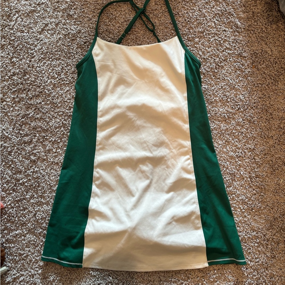 Green and White Strappy Athletic Dress